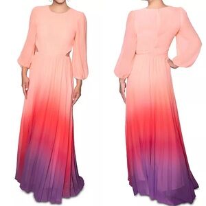 Elegant Ombre Pink and Purple Maxi Dress